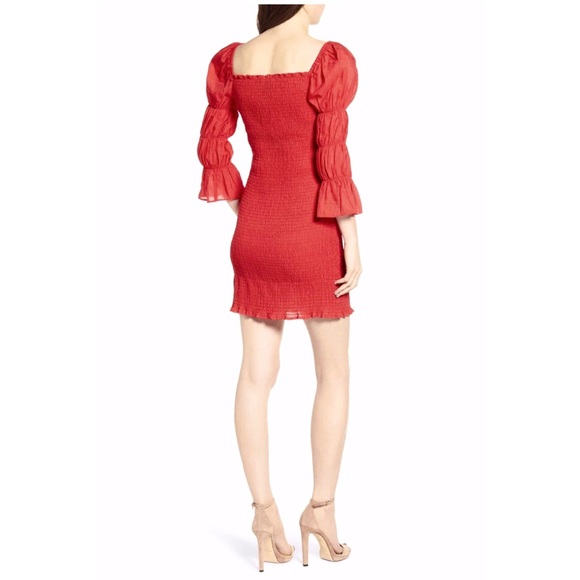 J.O.A Smock Puffed Bodycon Mini Dress - Picture 4 of 14